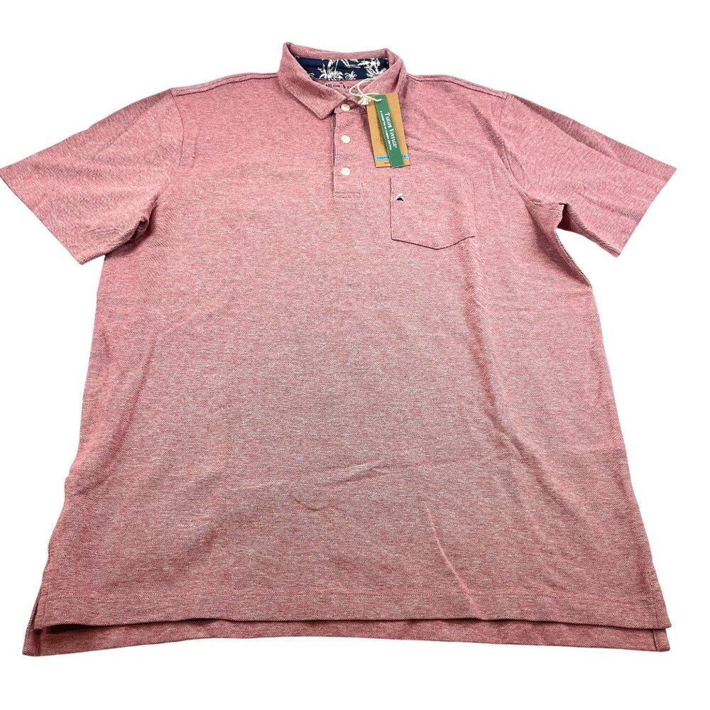 Tailor Vintage Men's Comfort Stretch Birdseye Pique Polo Canyon Red Sz M NWT